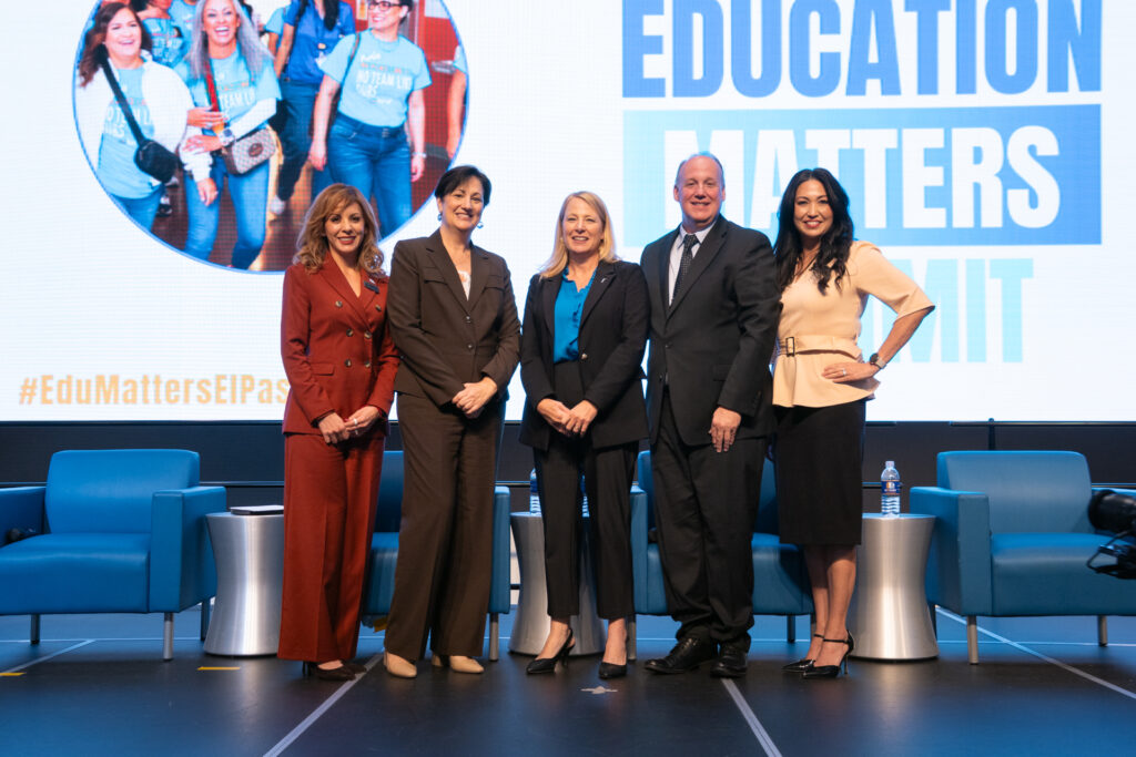 Nadia Tellez, CREEED Choose to Excel Director; Stephanie Otero, Executive Vice President, El Paso Community Foundation; Dr. Erika Mein, Associate Dean of Academic Affairs, UTEP; Jim Littlejohn, Assistant Superintendent, Clint ISD; and Jina Pacheco, School Improvement Officer, SISD at CREEED's Education Matters Summit.